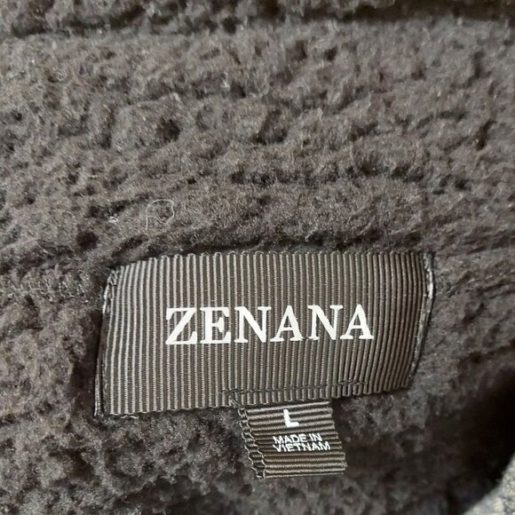 Zenana Jacket Womens L Fleece Teddy Bear Full Zip High Mock Neck Coat Black - Picture 9 of 10